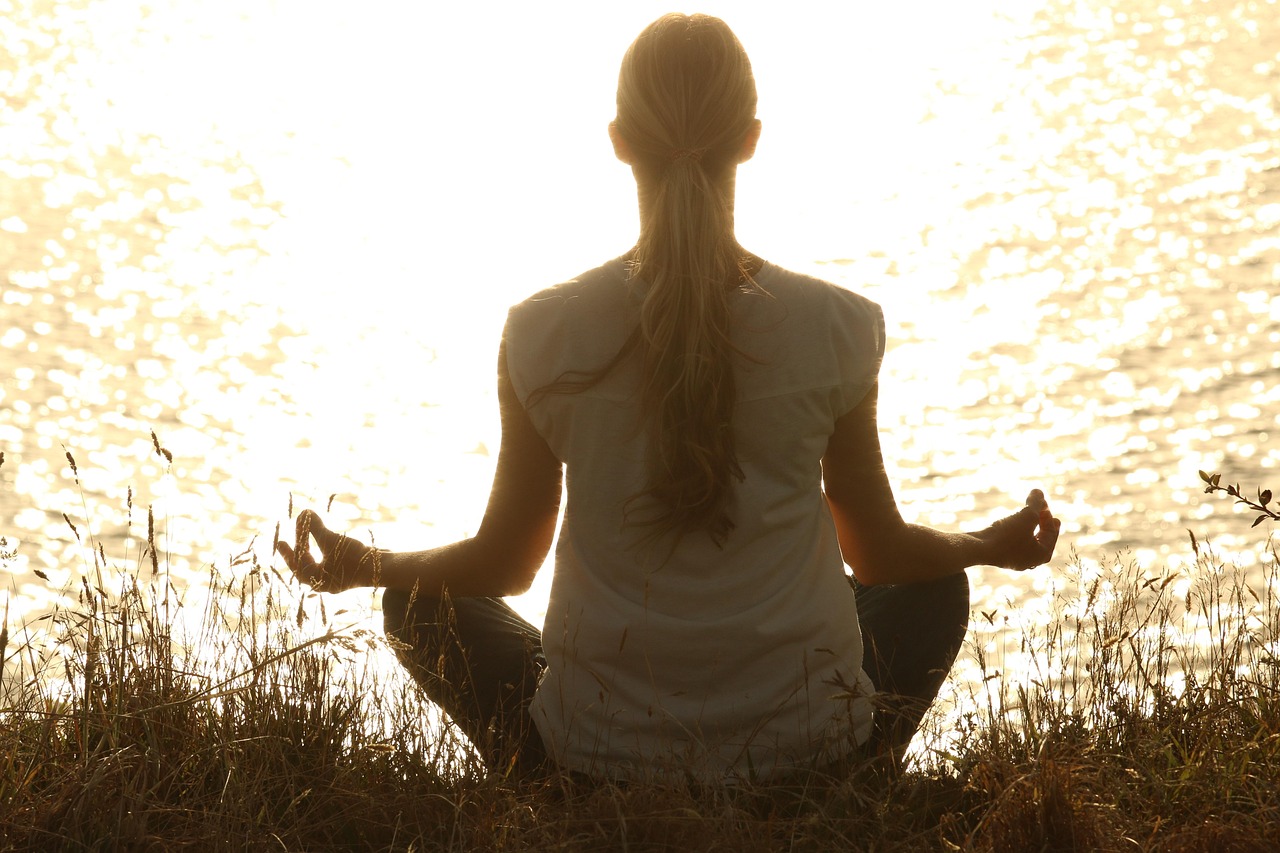 Rustgevende planten omringen yoga- en meditatieruimte Rustgevende planten omringen yoga- en meditatieruimte